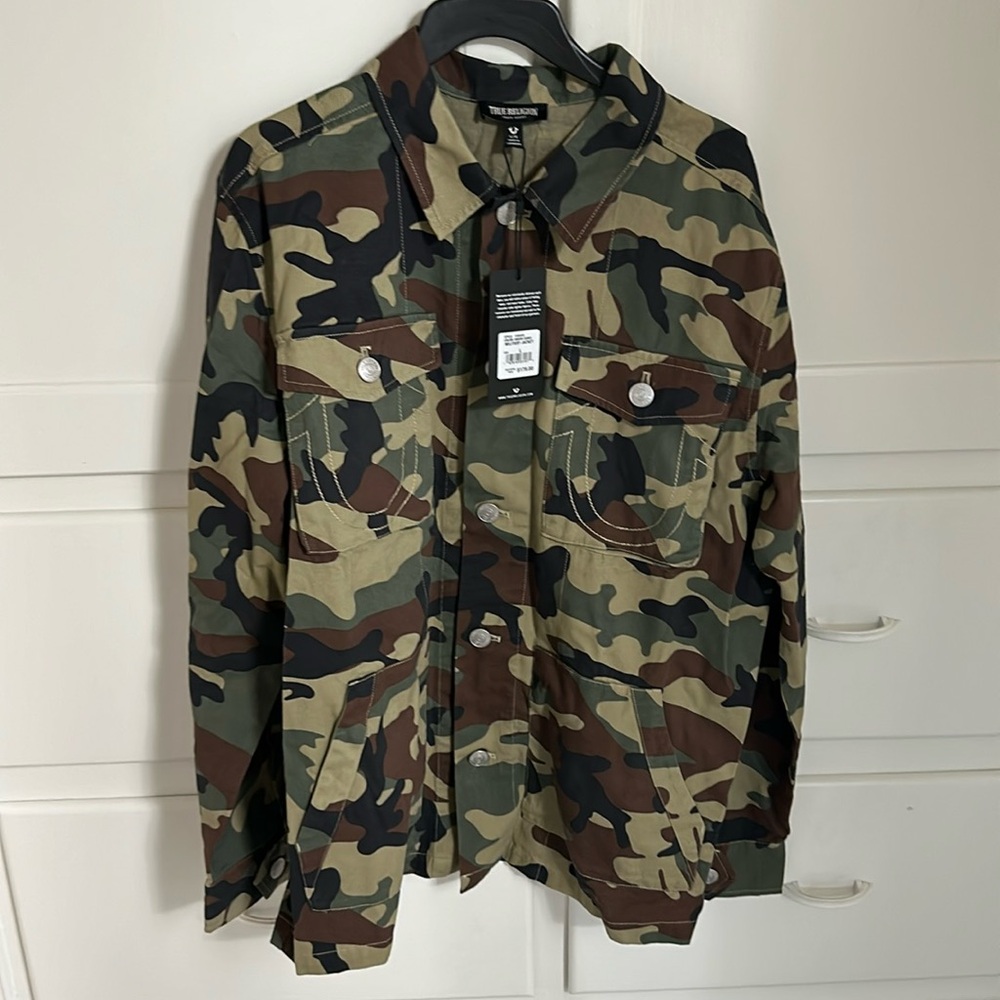 True Religion Camo Button up Jacket